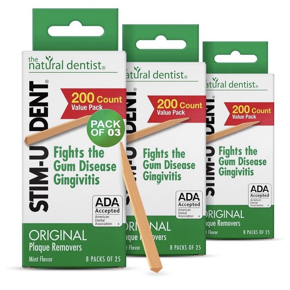 The Natural Dentist Stim-U-Dent Mint Dental Picks Wooden Toothpicks 600ct